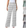 Women's Comfortable Woven Plaid High-Waisted Straight Leg Trousers For Winter