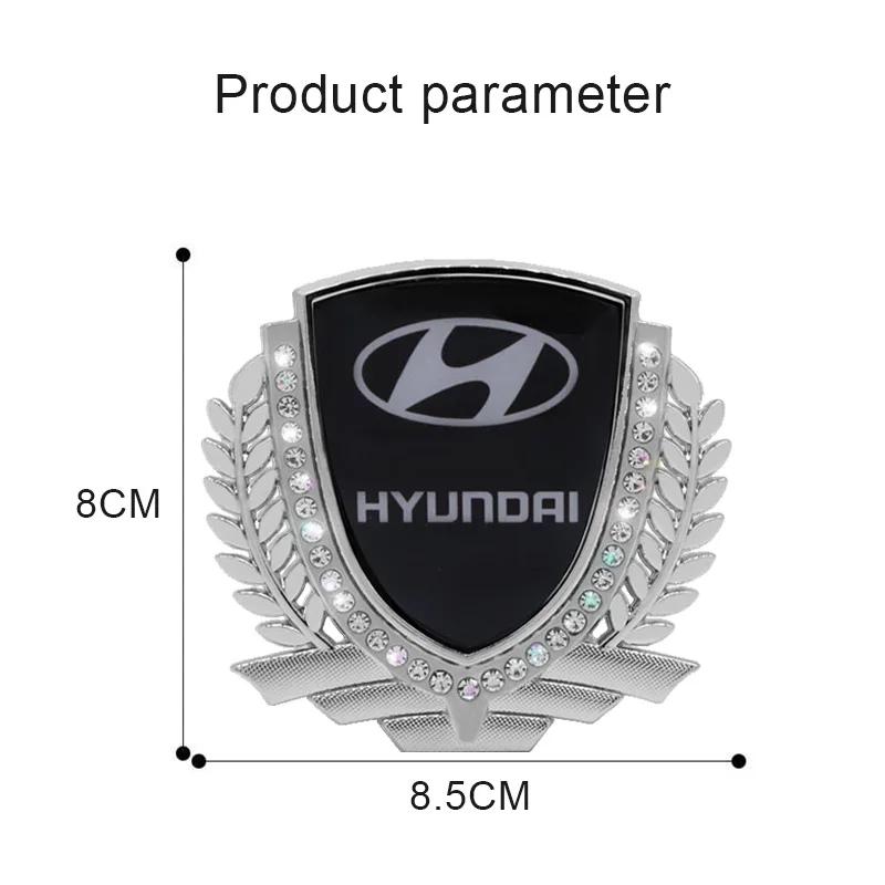 Car Side Window Badge for Hyundai I30 Tucson Solaris IX35 Sonata Encino Verna Elantra Azera Rear Trunk Diamond Crystal Sticker ZZ34