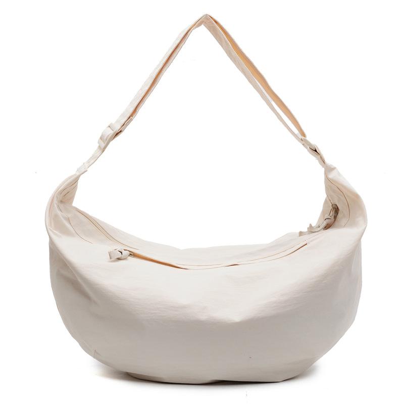 Large Capacity Nylon Bag Shoulder Messenger Bag New Urban Simple Dumpling Bag Solid Color Casual Student Bag