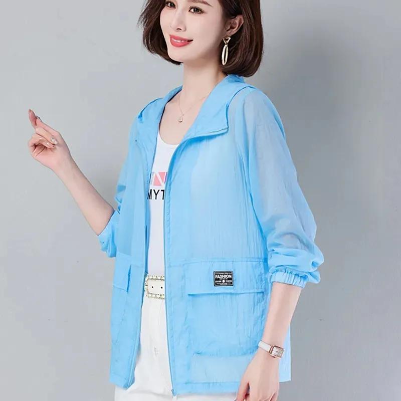 Women's Summer Loose Short Sunscreen Solid Color Thin Section Commuter Jacket