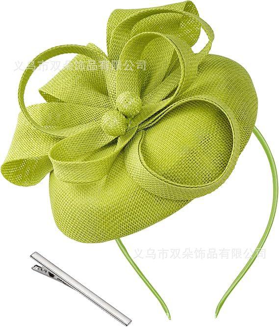 British retro imitation hemp top hat, hairpin, headband, dual-purpose photo party, dance, bridal headgear, party top hat woman
