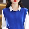 Plain Color Crew Neck Sweater Vest, Casual Versatile Sleeveless Knit Vest for Spring & Fall, Women's Clothing