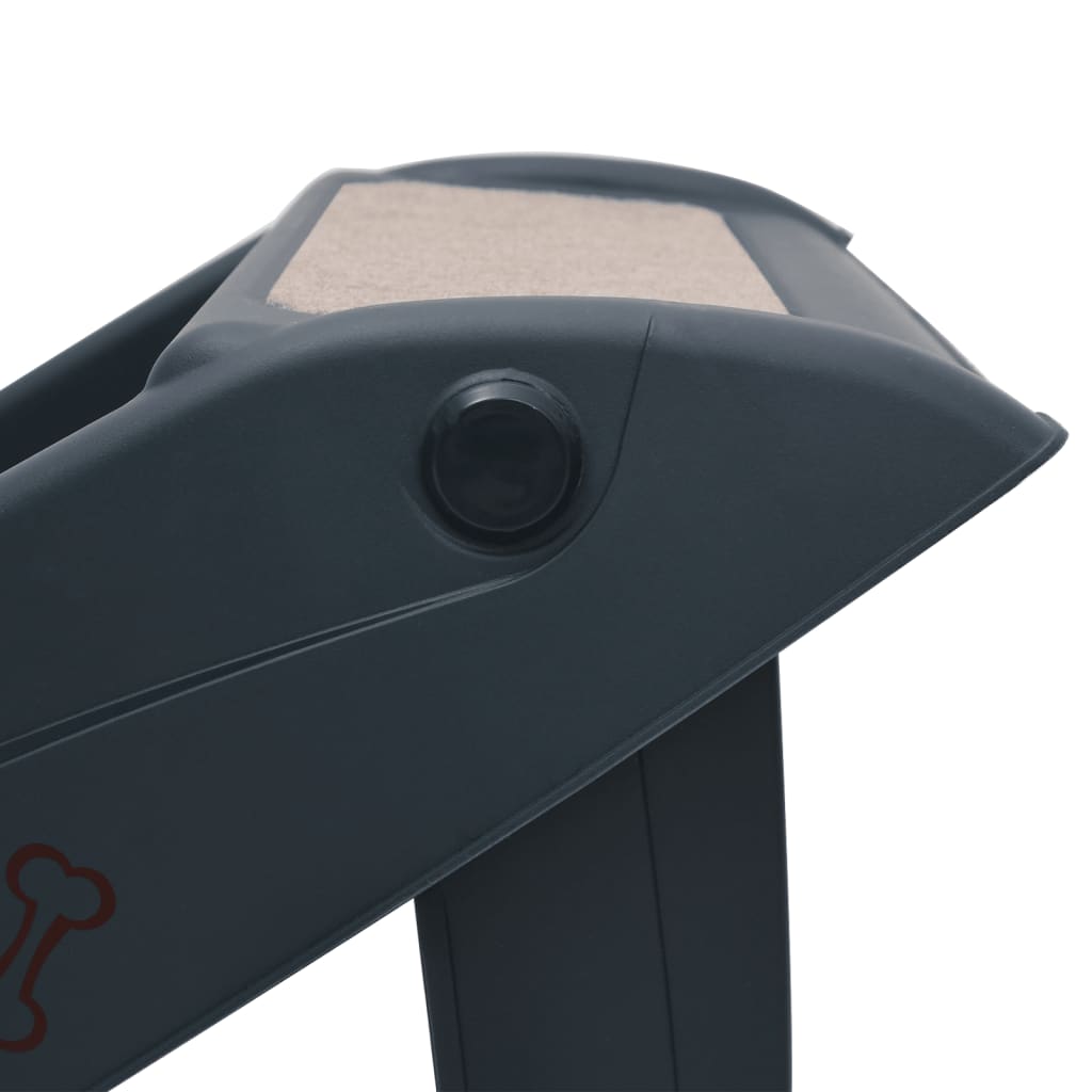 4 Step Foldable Dog Stairs Dark Gray