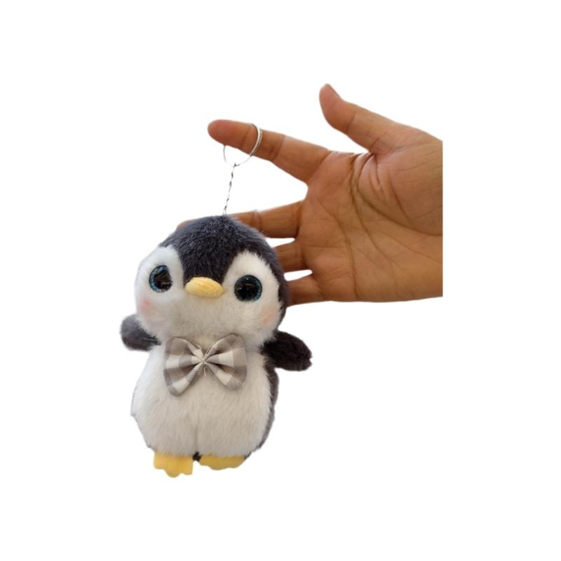 Cute Cartoon Penguin Bag Charm Doll Plush Backpack Keychain Soft Animal Toy Short Plush Material Youth Universal Gift