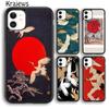 Krajews Japanese Cranes Art Phone Case Cover For iPhone 14 5 SE 6s 7 8 Plus X XR XS 11 12 13 Pro Max Samsung Galaxy S21 S22ultra