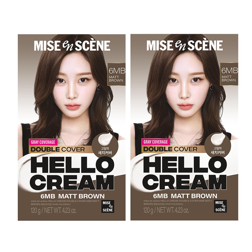 Mise en Scène Hello Cream Двойное Покрытие Краска для Седых Волос Матовый Коричневый 2 шт.