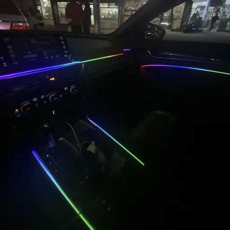 24 в 1 Универсальная Акриловая Скрытая Светодиодная Лента Symphony Ambient 64 Цвета RGB Салон Автомобиля Приложение Музыкальная Атмосфера Освещение
