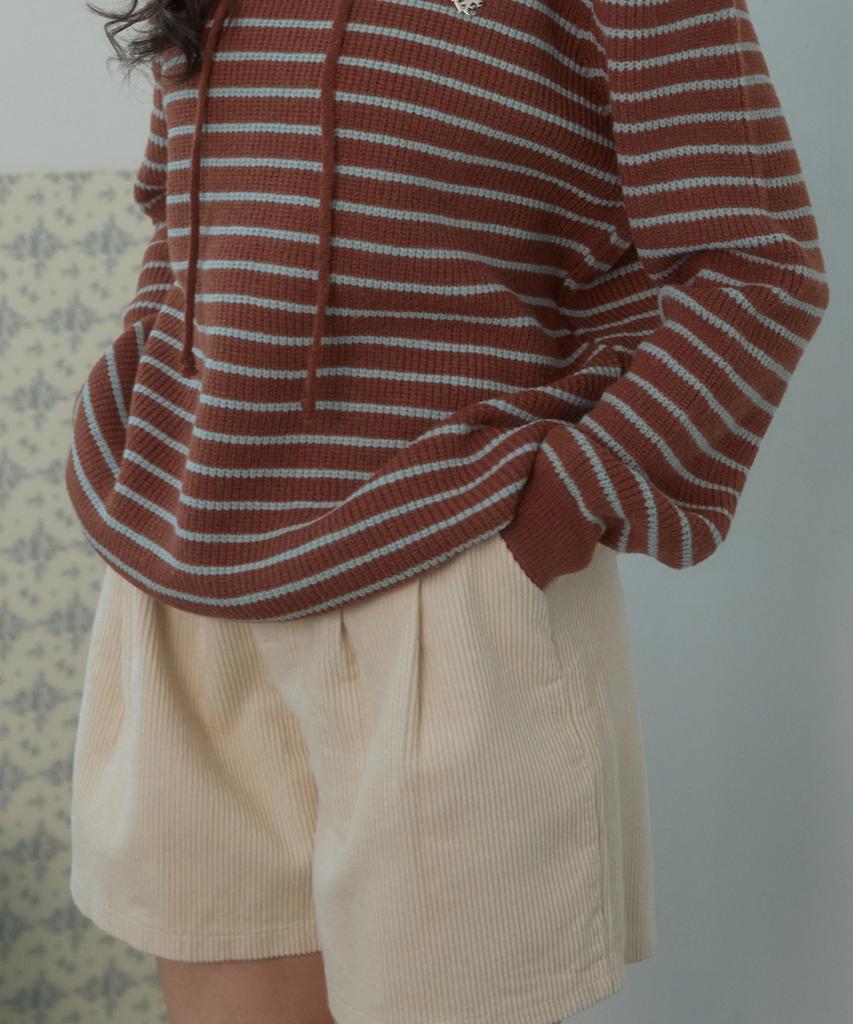 PINK PINEAPPLE Breeze Cordu Half Shorts_Ivory