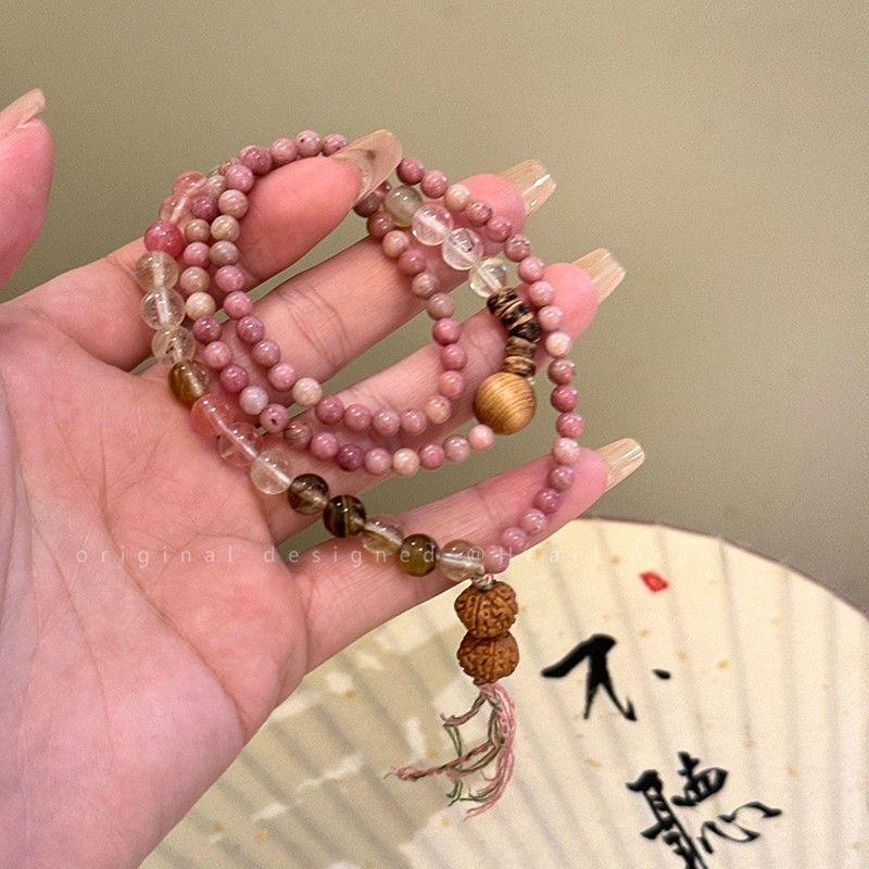 Браслет в национальном стиле, многослойный, китайский, ретро, этнический, изысканный, из бисера, браслет, ювелирное изделие, весна-лето 2025, новинка, ins, для ношения в несколько рядов