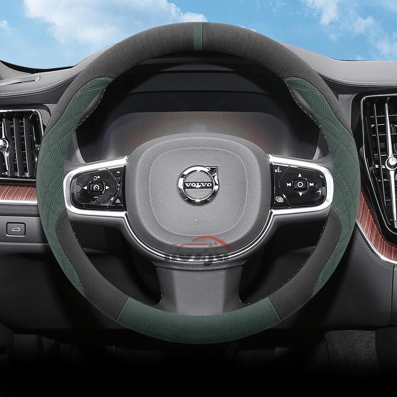 Чехол на руль автомобиля из замши для Volvo XC60 XC40 XC90 V90 S90 V60 S60 V40 EX90 EM90 Аксессуары для рулевого колеса
