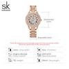 SHENGKE Роскошные роскошные женские кварцевые часы Relogio Feminino, украшенные кристаллами розового золота, романтические цветные часы