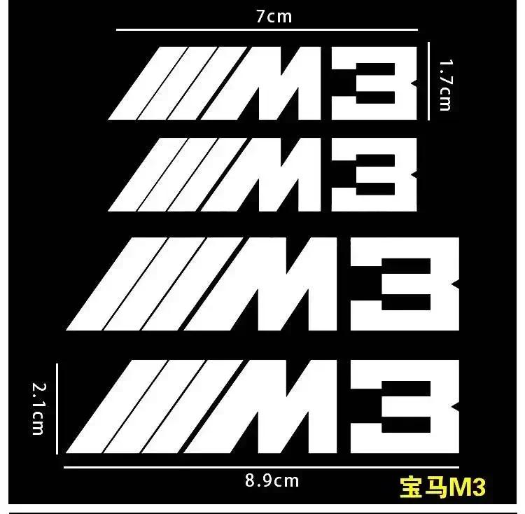 X6 X7 4pcs Car brake Caliper Sticker For bmw M Sticker X1 X3 X4 X5 X6 X7 e46 e90 f20 e60 M3 M5 M6 Car accessories styling