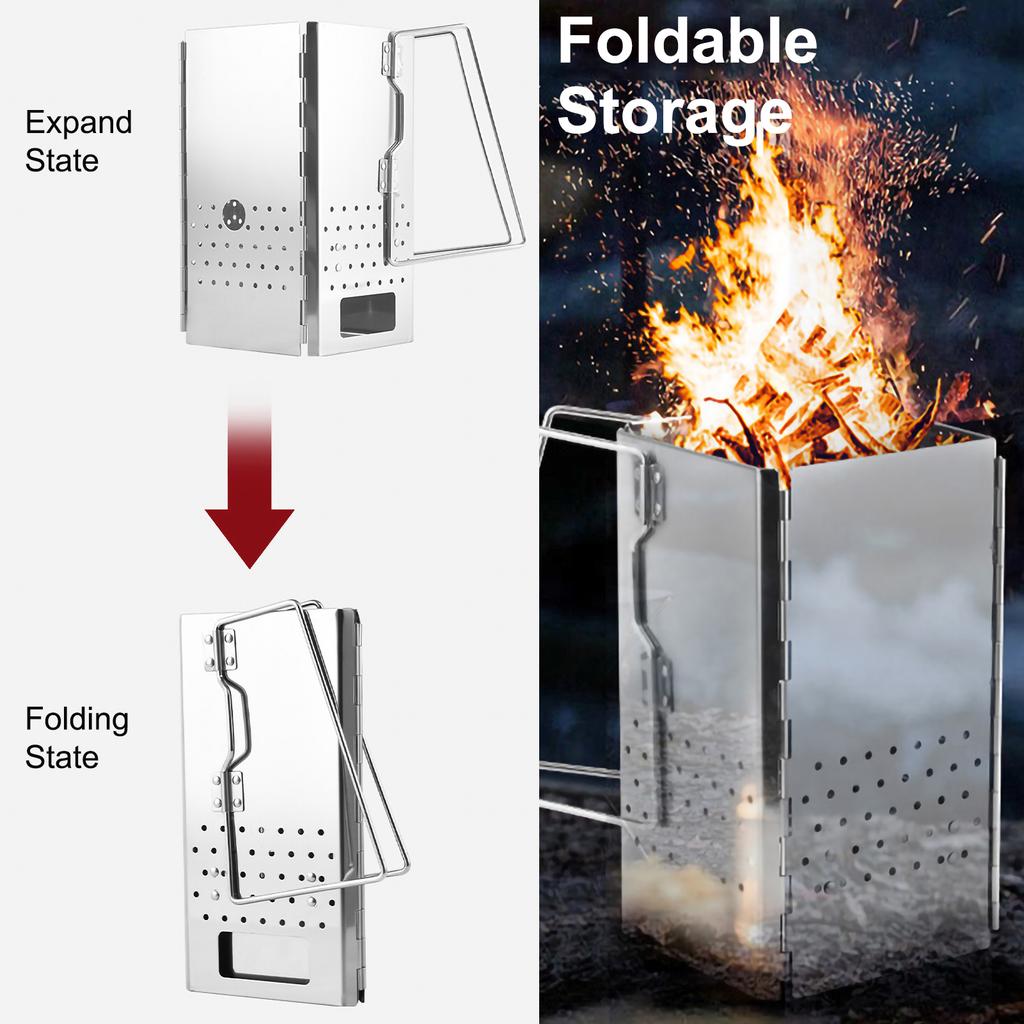 Outdoor Small Barbecue Grill Stainless Steel Bbq Charcoal Stove Portable Foldable Camping Charcoal Barbecue Stove Kitchen Tools