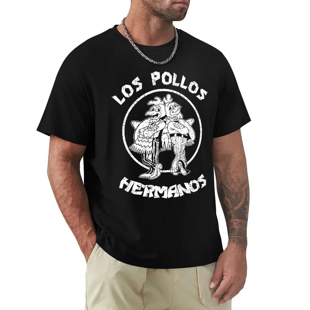 Футболки TV Series Breaking Bad Los Pollos Hermanos Fashion Funny Chicken Brothers Men Cotton High Quality T Shirt Streetwear