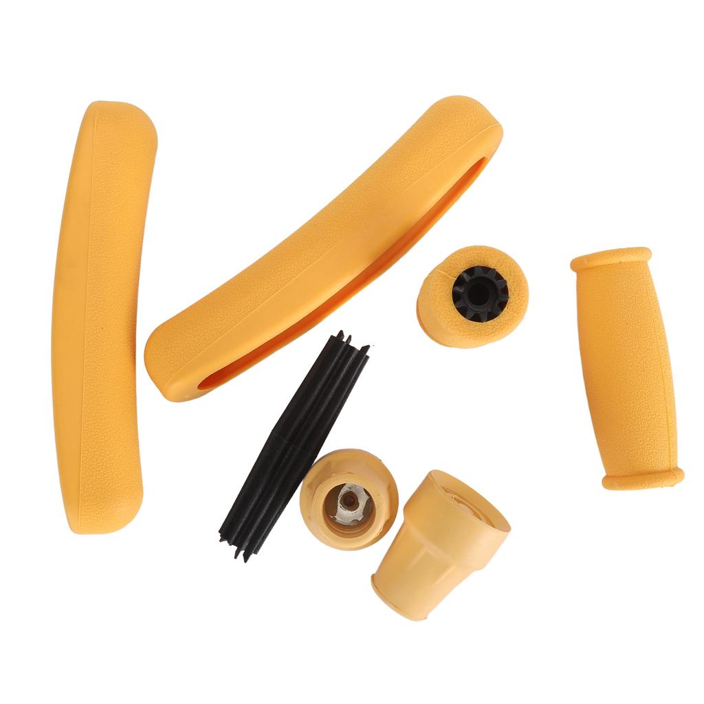 Crutch Pad Set Soft Rubber Hand Grip Underarm Pad Non Slip Tip for Aluminum and Wooden Crutches