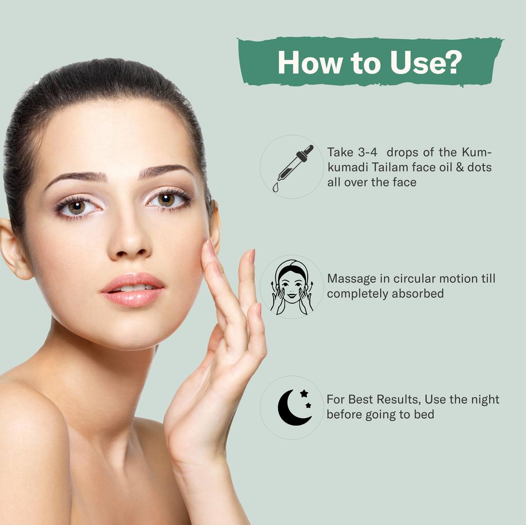 Neolith 100% органическое масло для лица Кумкумади, придающее сияние коже, с экстрактами шафрана, сандалового дерева, ветивера, куркумы и лотоса для тусклой кожи и темных пятен.