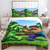 Minecraft Combat Scene Print 3Pcs Bedding Setduvet Cover With 2 Bedropillowcase Home Birthday Gift