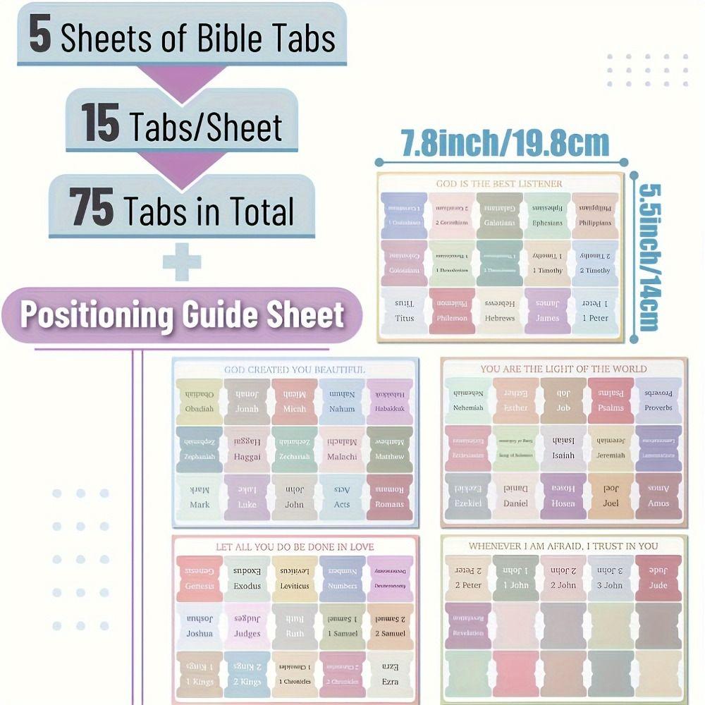 5 sheet/set Sticky Notes Bible Index Tabs Studying Bible Bible Labels Tabs School