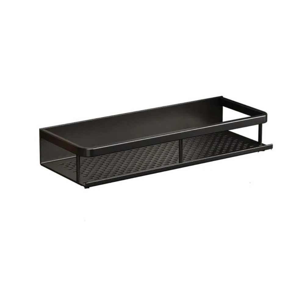 Black Bathroom Shelves Space Aluminum Toilet Rack Practical Makeup Organizer for Kitchen
