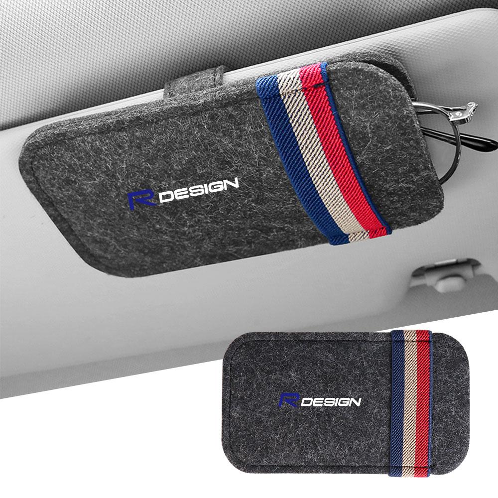 Car Sun Visor Sunglasses Storage Bag Case Auto Stowing Accessories For Volvo Rdesign V40 V50 S40 S90 XC90 S60 XC40 C40 S60 XC60