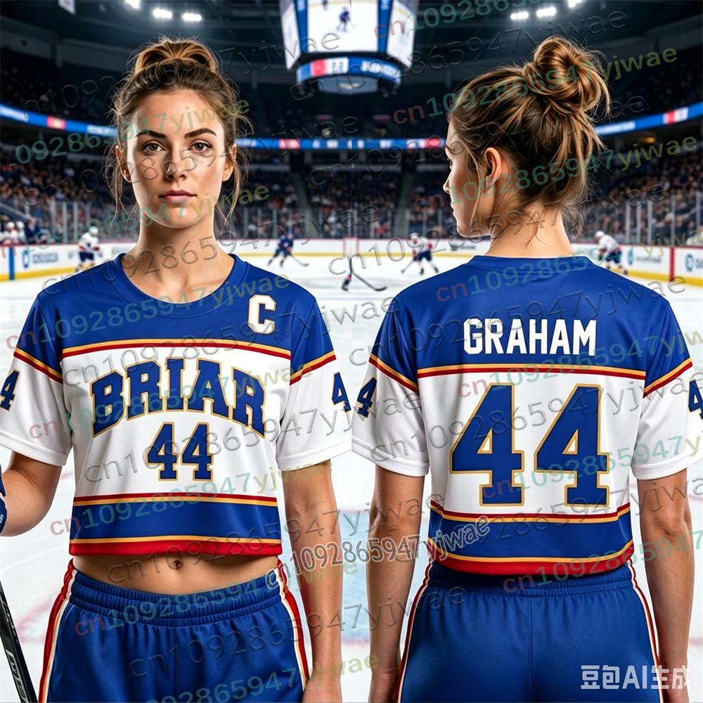 Off Campus Briar University Hockey Jersey Graham 44 22 DI LAURENTIS 66 T-shirt Short Sleeve Women Jersey Top Crop Tee Top