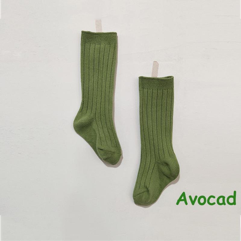 Детские носки Детские хлопковые носки в рубчик для девочек и мальчиков Конфетного цвета Гольфы до колена Длинные носки Детские напольные носки Новорожденные грелки для ног 0-8 лет