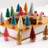 10-100PCSMini ChristmasTree with Wooden Base Colorful Tabletop Pine Decor for Winter Holiday Christmas New Year Party Decoration