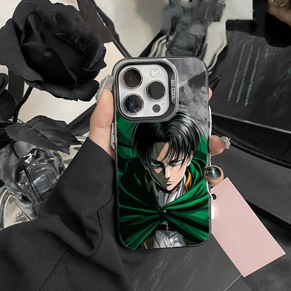 Чехол для телефона Attack On Titan Леви Аккерман Для IPhone 16 17 15 14 12 13 Pro Max Черный Цвет Ударопрочный Чехол