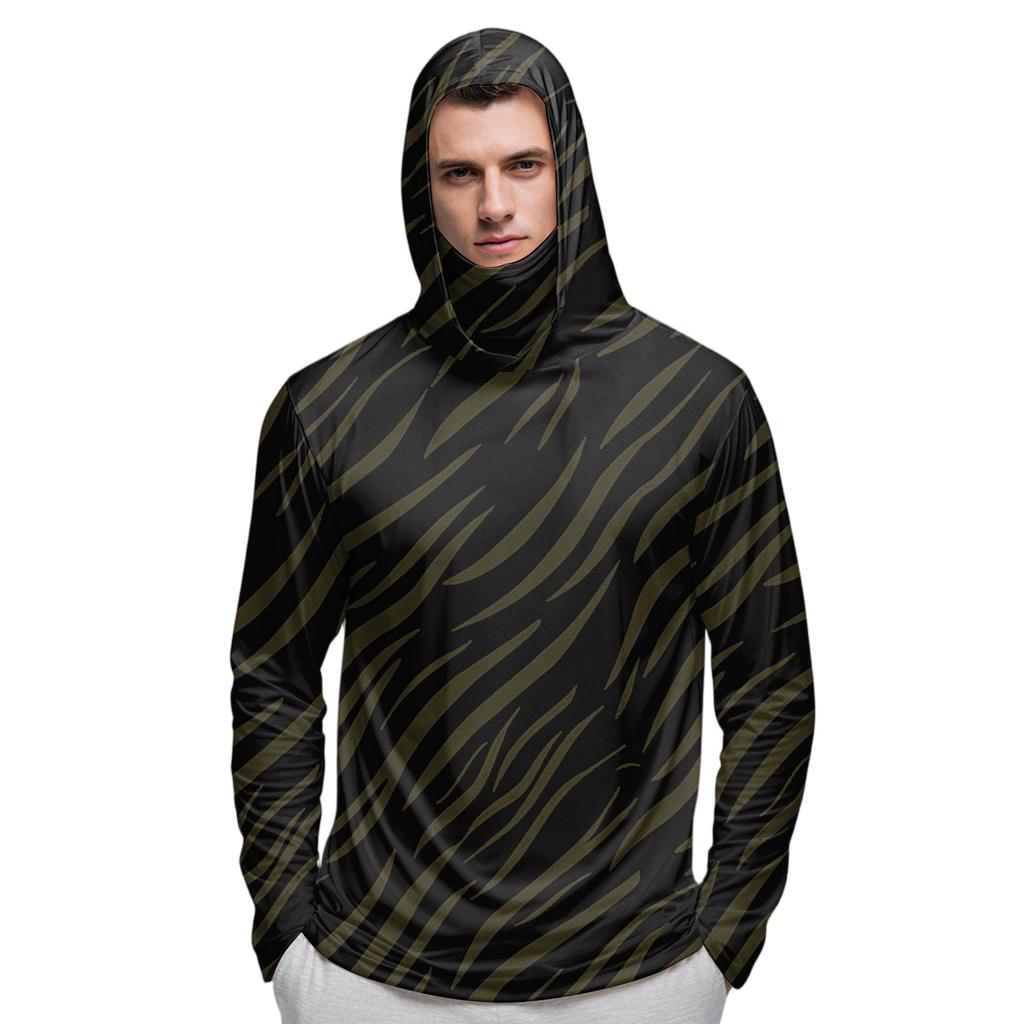 Мужская рубашка с маской Легкая с длинным рукавом Капюшон Для пеших прогулок Рыбалки Для выступлений