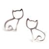 Милые женские и девчачьи милые серебряные серьги-гвоздики в виде животных, серьги-гвоздики в виде кошки, ювелирный подарок