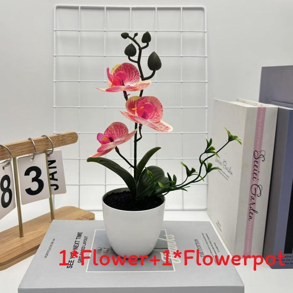 Butterfly Orchid Artificial Plant Home Decor Wedding Photography Prop With Plastic Material For Indoor Use