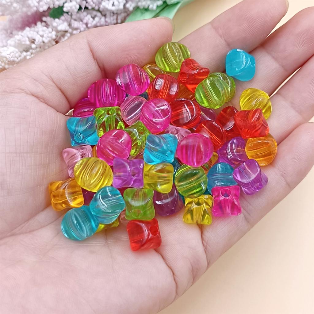 Home Party Supplies Hand-Beaded Mixed Color Flower Heart Shell Candy Candy Color DIY Loose Beads Beads With Hole Crafted 150Pcs for Jewelry Making