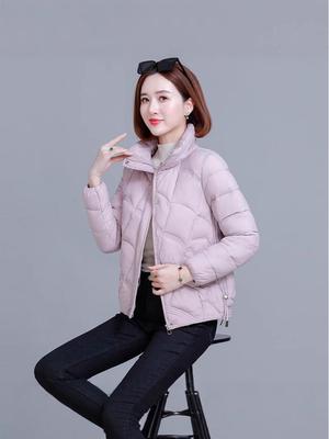 Женская хлопковая куртка 2025 года короткого стиля с утолщением - корейская мода, воротник-стойка, приталенная, теплая и универсальная