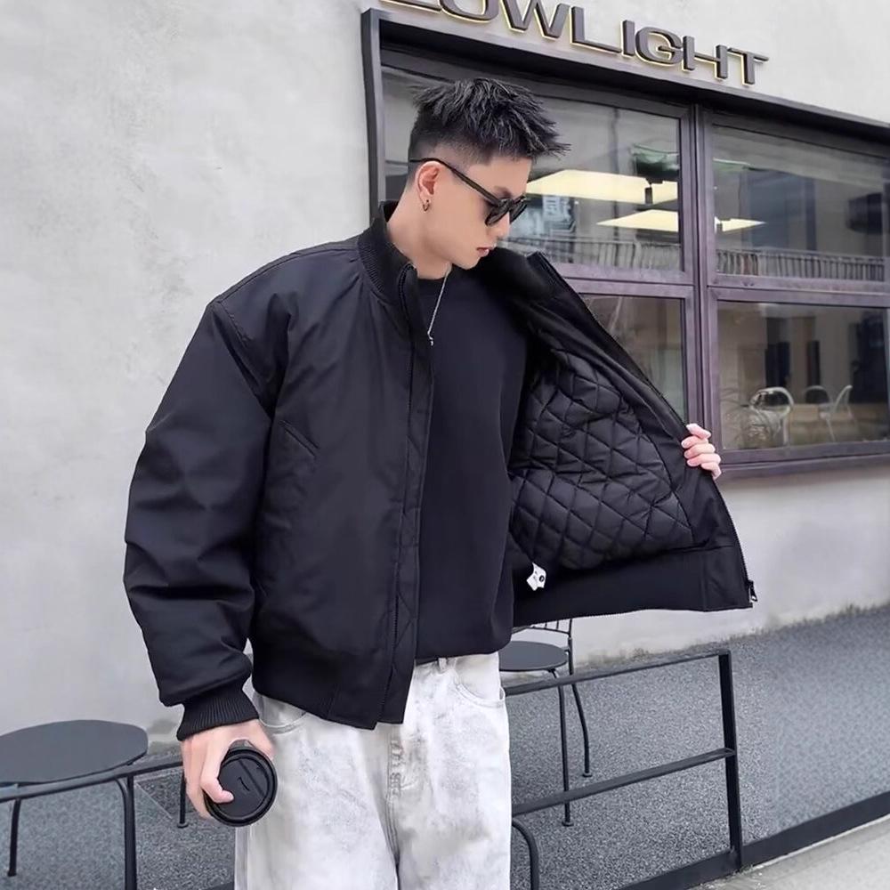 Унисекс Зимняя Летная Куртка в Стиле Гочао, Прямого Кроя - На Утеплителе из Хлопка, Плотная, Модная и Свободная.