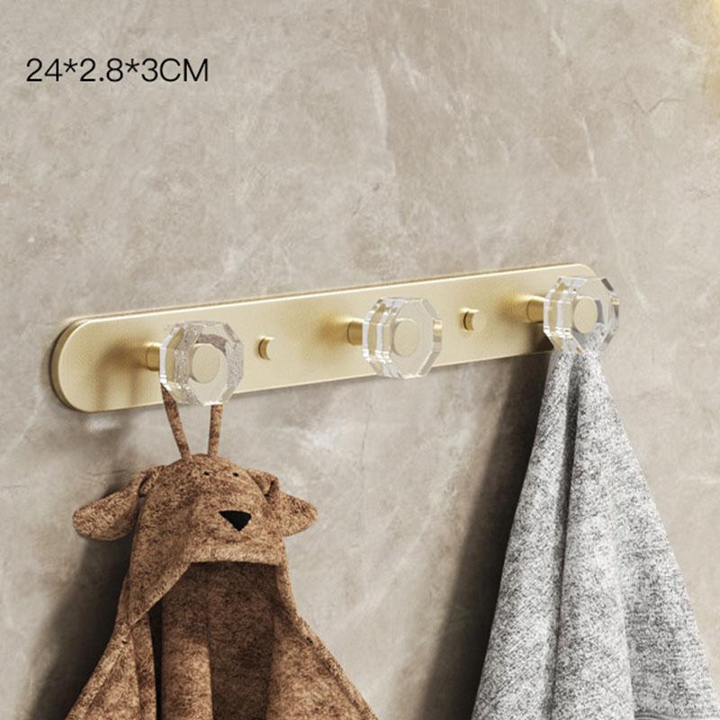 Acrylic Bathroom Hooks Towel Hanger Hook Brushed Gold Clothes Hat Hook Row Robe Hook Kitchen Hook Bedroom Hook Bath Accessories