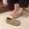 Модные женские тапочки с закрытым носком, сандалии из коровьей замши для женщин, ретро-модные садовые тапочки-сабо, размеры 35-40