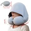 Foldable Design U-Shaped Neck Pillow Slow Rebound Hooded Neckrest Pad  Long Flights