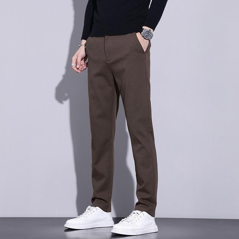 Весенне-осенние повседневные брюки для мужчин Новые прямые стрейчевые облегающие модные и универсальные брюки для мужчин