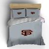 Black and Orange SF Logo Design Print Bedding Set Duvet Cover Pillowcases (1* Duvet Cover 2* Pillowcases Do Not Include Comforter)