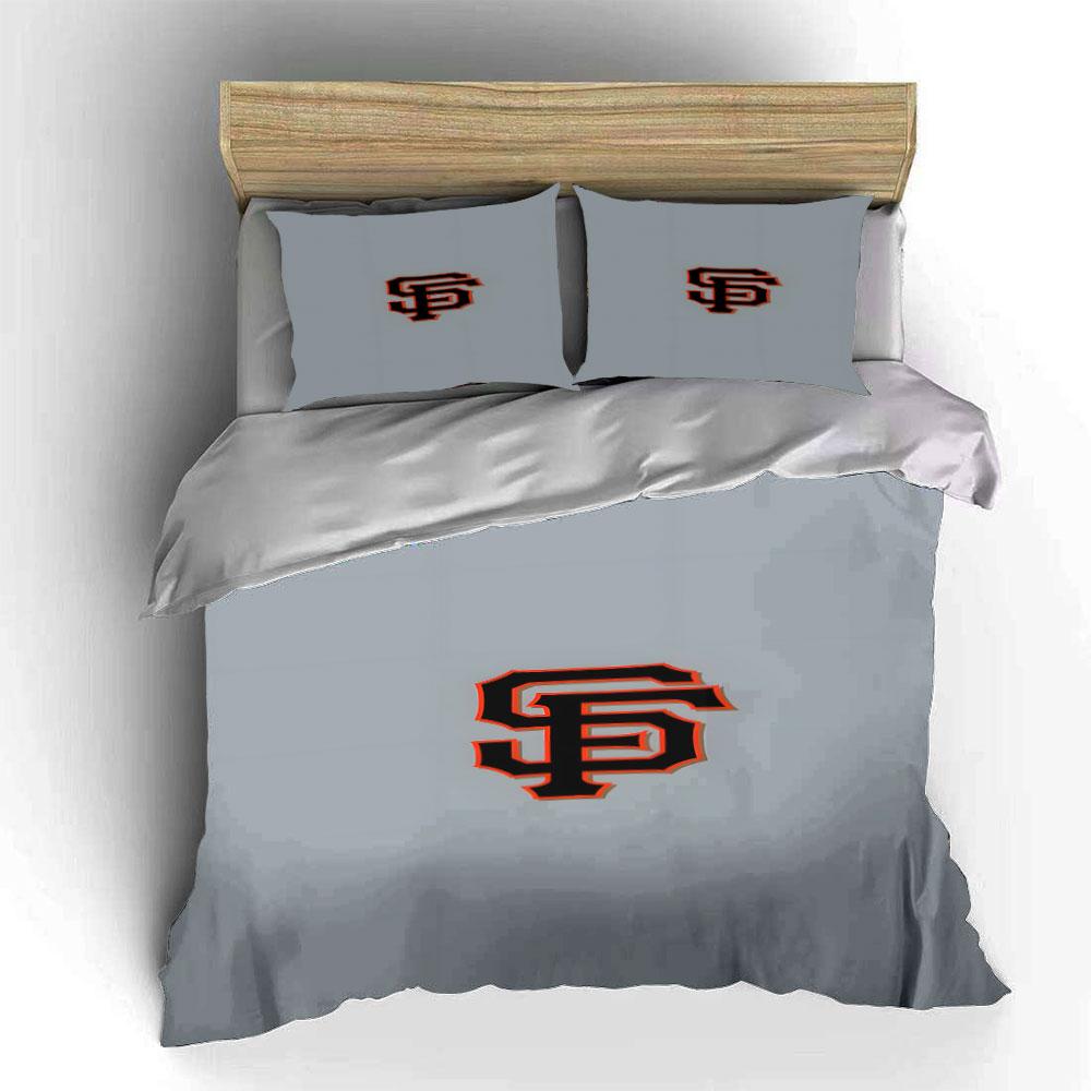 Black and Orange SF Logo Design Print Bedding Set Duvet Cover Pillowcases (1* Duvet Cover 2* Pillowcases Do Not Include Comforter)