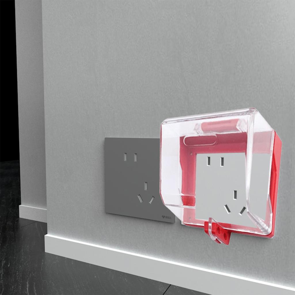 Wall Switches Socket Lockout Cover Clear Plastic Wall Switches Cover Lockable Socket Safety Cover Easy to Install