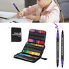 Double End Acrylic Paint Pen with Storage Case 60/72 Color Marker Pen Brush Tip Fine Tip for Scrapbooking Drawing