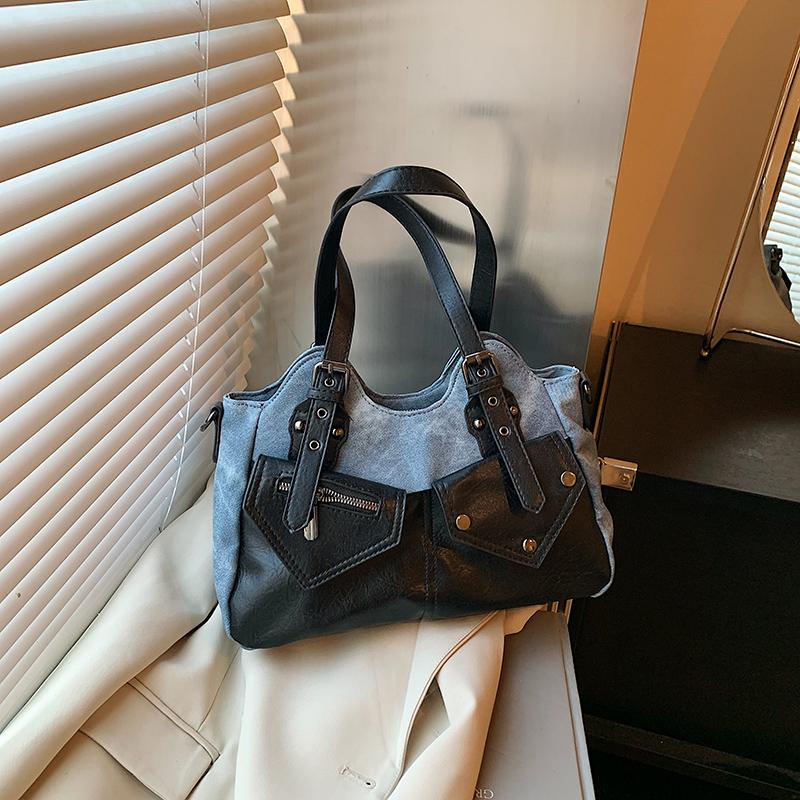 Мотоциклетная сумка через плечо Модная ретро-сумка-тоут Sac Femme Осенние хитовые цвета Сумки для женщин Многофункциональная Bolso Сумки для женщин
