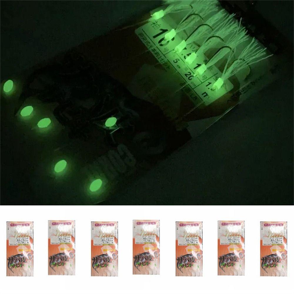 6 шт./компл. углеродистая сталь светящиеся крючки для ночной рыбалки Sabiki приманка для соленой морской рыбалки