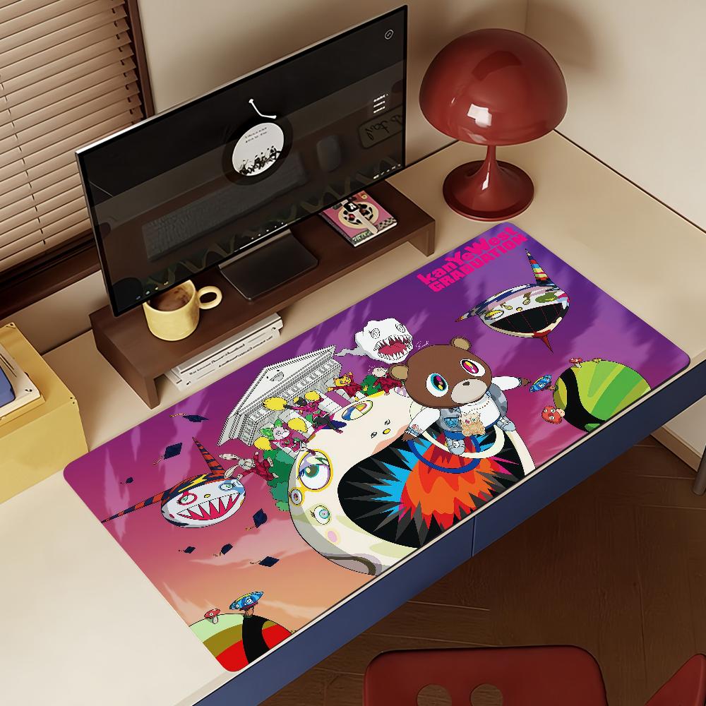 Rap Singer K-Kanye W-West-S Mouse Pad Non-slip Rubber Gamer Balance Computer Mat Decoracion Deskmat Laptop Office Large