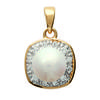 [M1119] - Gold Plated Pendant 'Catherine' White Golden - 10 Mm
