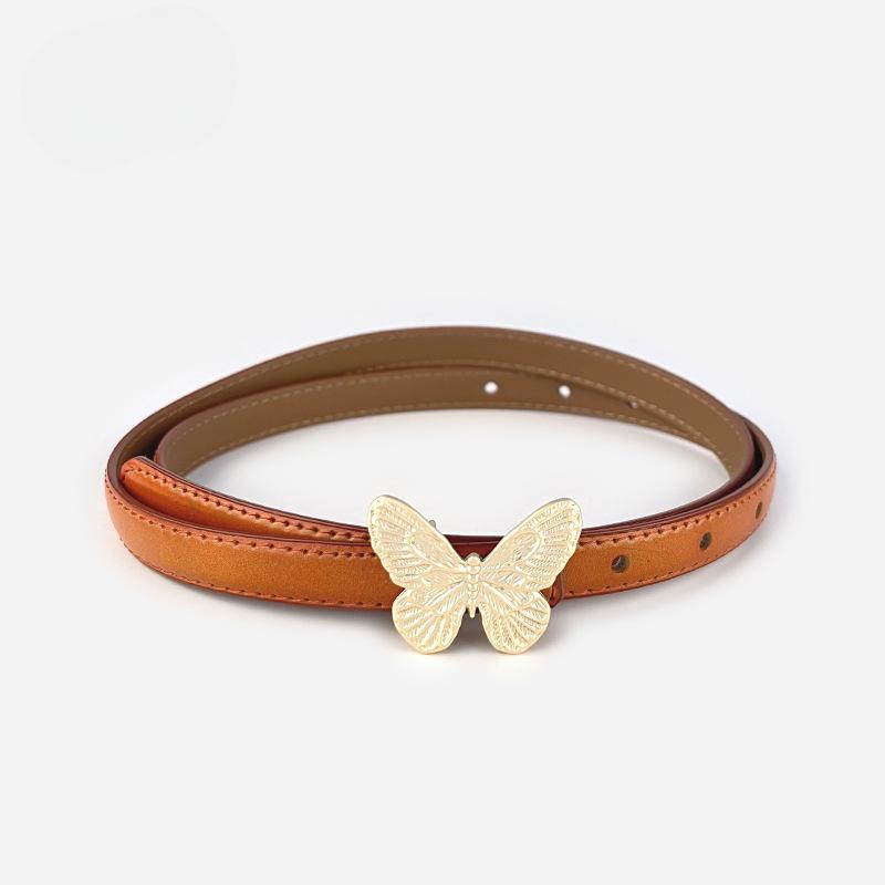 Fashion Womens Belts Pink Belt Elegant Gold Butterfly Buckle Belt Black Patent Leather Belts for Jeans Dresses