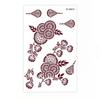 Legs Arm Temporary Tattoo Red Mehndi Stickers Body Art Sticker Red Henna Tattoo Decals  Girls