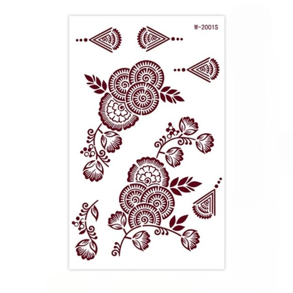 Red Mehndi Stickers Henna Tattoo Stickers Lace Fake Tattoo Red Henna Tattoo Decals India Mehndi