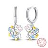 Fashion Luminous Firefly Earrings 925 Silver Purple Butterfly Wave Fishtail Pendant Earrings Fine Party Jewelry Gifts